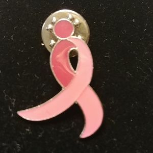 Pink ribbon lapel pin